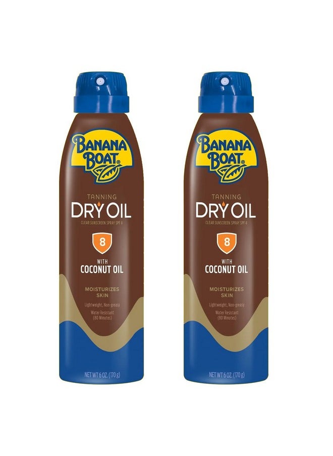 BANANA BOAT - Continuous Spf08 Spray Dry Oil With Argan Oil 6 Ounce (177Ml) (2 Pack) - Image 1