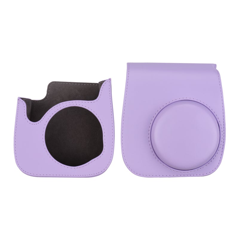 غلاف كاميرا Instax Mini 11: من الجلد الاصطناعي البوري البنفسجي، خفيف الوزن ومقاوم للماء - غلاف قابل للفصل، حزام كتف قابل للتعديل لحماية الكاميرا الفورية والاستخدام أثناء التنقل - Image 4