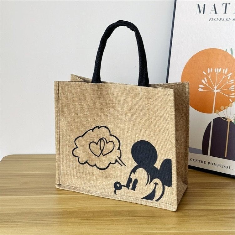 Large-Capacity Linen Bag Women'S 2024 Linen Hand-Held Mommy Bag Students Class Shoulder Tote Bag - Image 5