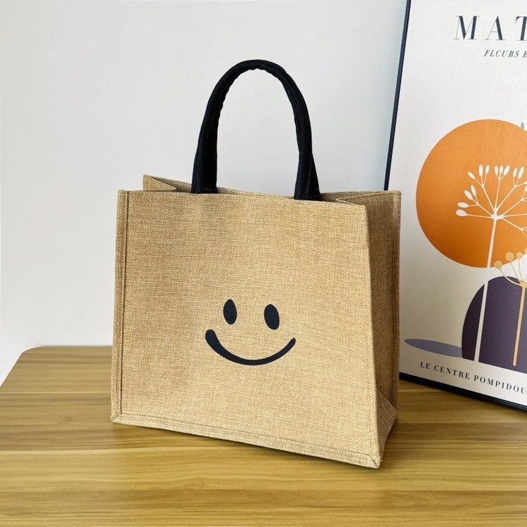 Large-Capacity Linen Bag Women'S 2024 Linen Hand-Held Mommy Bag Students Class Shoulder Tote Bag - Image 4