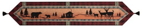 Manual Woodworker Manual Table Runner, Bear Lodge w/Tassels - Image 4