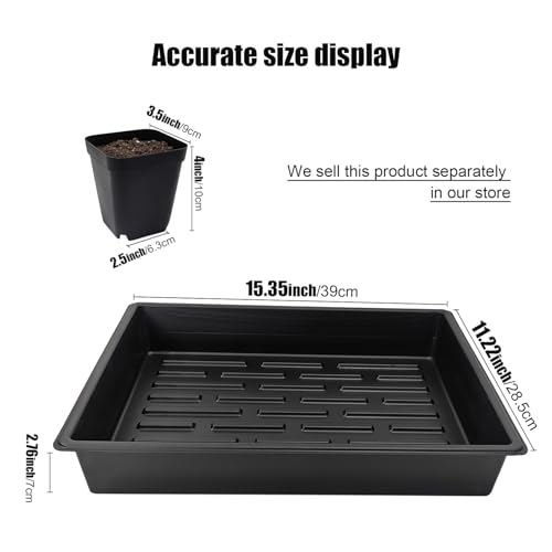 RooTrimmer 3.5 inch (9CM) Square Nursery Pots 60pcs, Sturdy Seedlings Trays 5 Pcs, Seeds Starter Germination Tray, Microgreenings Planter Nursery Propagation 5 Sets - Image 3