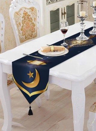 علامة طاولة مبارك عيد الفطر - 183 × 33 سم مع زينة علامة طاولة عيد الفطر - شاح طاولة مع علامة المائدة والأحزاب المهرجانية (أزرق) - pzsku/ZF15E89D2406070A73713Z/45/1746224398/4e26b75a-900b-4e1e-bfdf-72bd14778f38