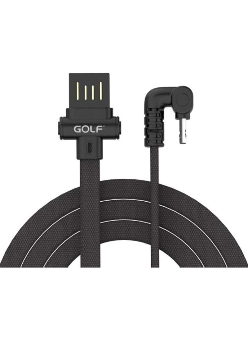 GOLF GC-68M 1m 180 Degree Elbow Micro USB to USB Fast Charging Data Cable, Black