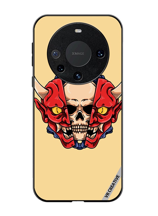 VR CREATIVE Protective Case Cover For Huawei Mate 60 Pro Skull Inside Demon Oni Mask Design Multicolour - Image 1