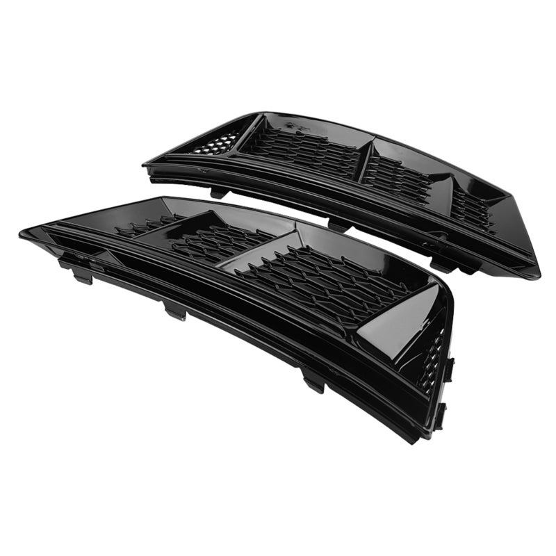 Fog Light Grilles: 2017-2018 A4 B9 Glossy Black ABS Grilles - High Durability Weather Resistant Anti-Scratch Covers for Car Front Bumper Upgrade Styling - Image 4