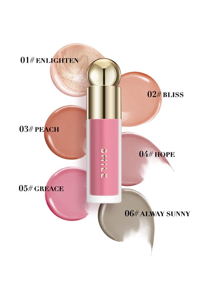 Smile Velvet Liquid Blush, Makeup for Cheeks Soft Cream Nude Liquid Blush Stick Multi Sheer Big Brush Liquid Skin Tint Stick for Eyes and Lips Long Wearing Natural Looking Blends Perfectly onto Skin (#05) - Image 4