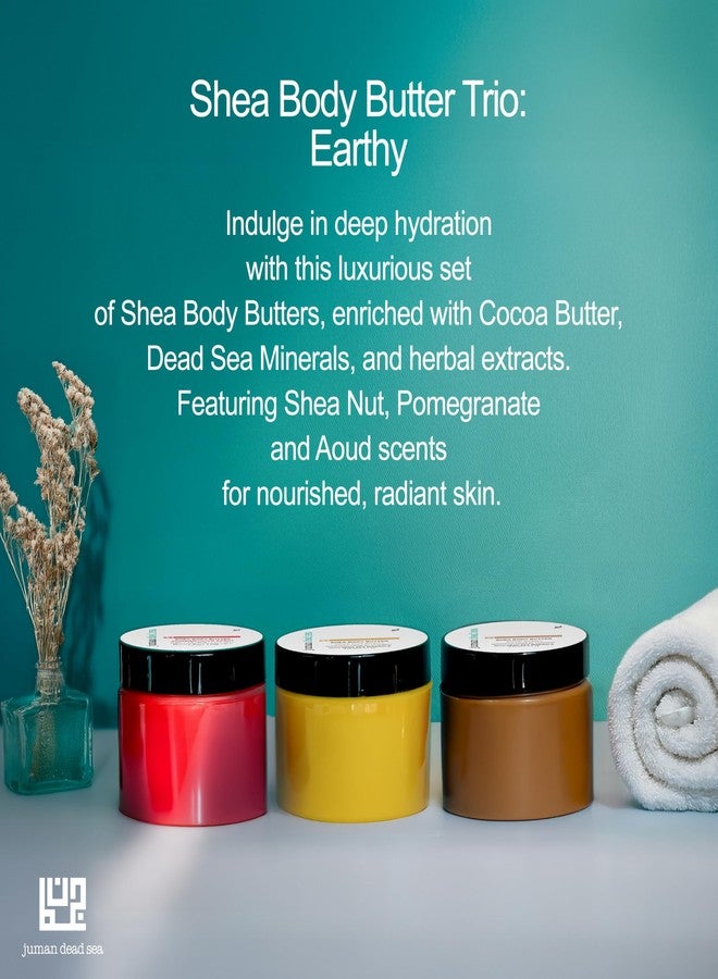 JUMAN Dead Sea Minerals Body Butter Trio | Infused with Vitamin E and Plant Extracts | Earthy Trio | Free from Harmful Ingredients | Suitable for All Skin Types - Image 2