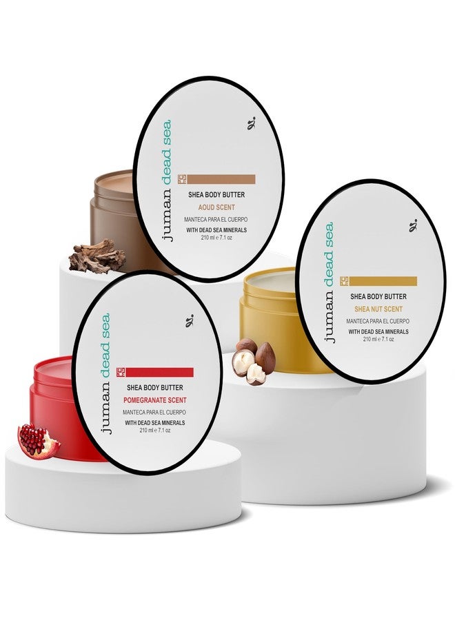 JUMAN Dead Sea Minerals Body Butter Trio | Infused with Vitamin E and Plant Extracts | Earthy Trio | Free from Harmful Ingredients | Suitable for All Skin Types - Image 1