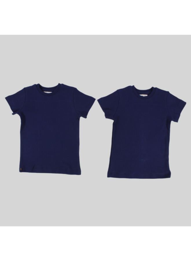Our kids Navy Short-Sleeved Thermal Top Pack  - Image 1