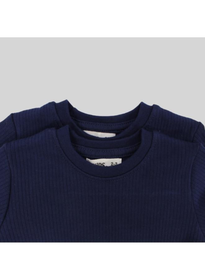 Our kids Navy Short-Sleeved Thermal Top Pack  - Image 3