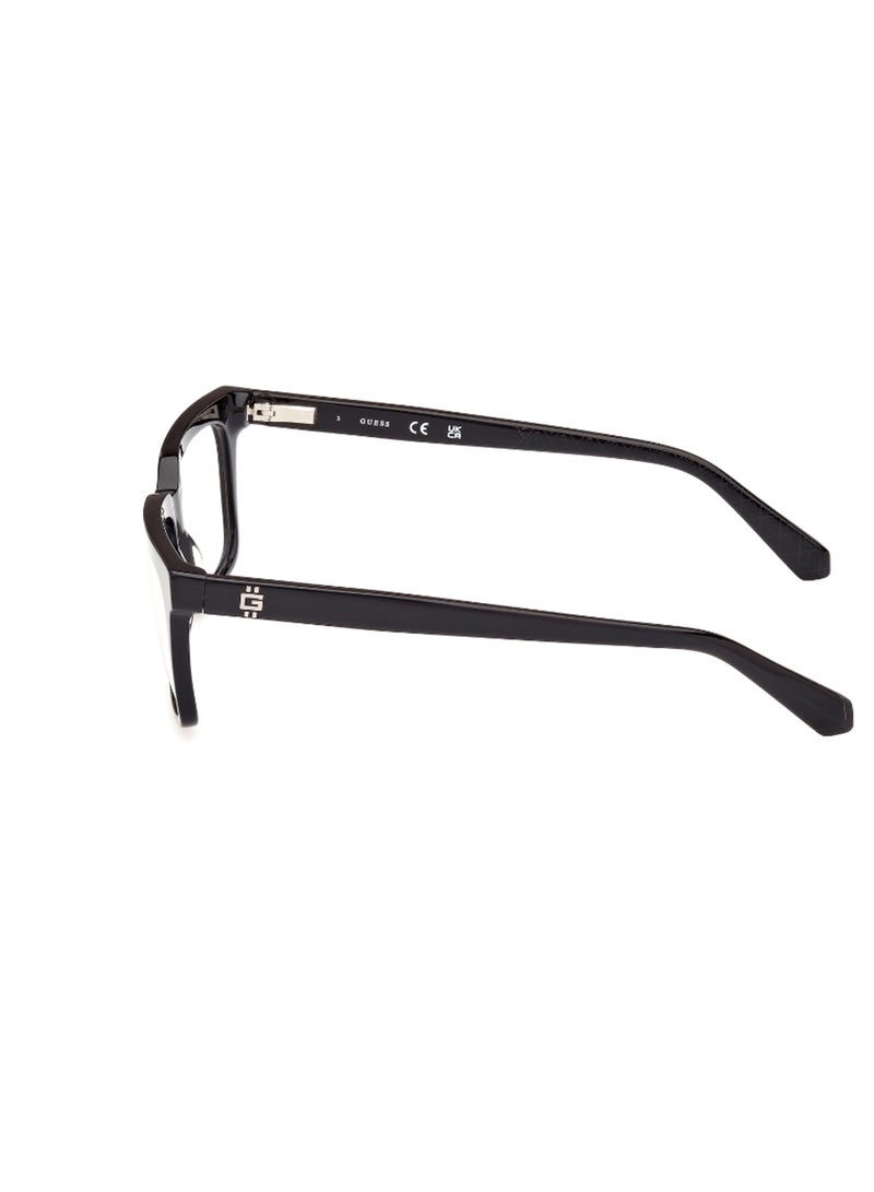 GUESS إطارات نظارات مستطيلة الشكل للرجال - GU5013300153 - حجم العدسة: 53 مم - أسود لامع - Image 2