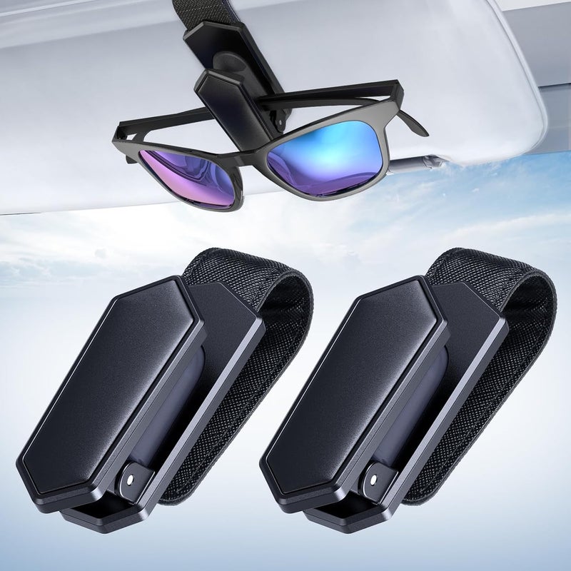 OneHandedOperation Sunglasses Holder for Car Visor Sunglass Holder Clip Car Accessories Interior Universal Fit Silicone Padded Visor Sunglass Holder Car Unmatched Durability