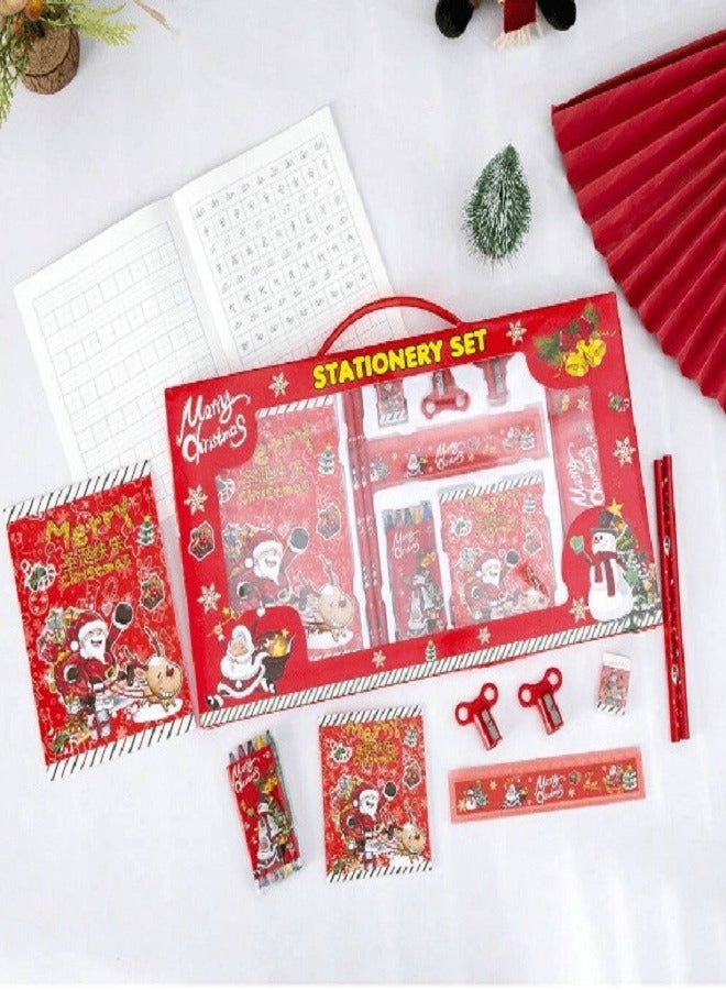 Portable Christmas Stationery Set Pencil Sharpener Kids Party Gifts 10pcs - Image 2
