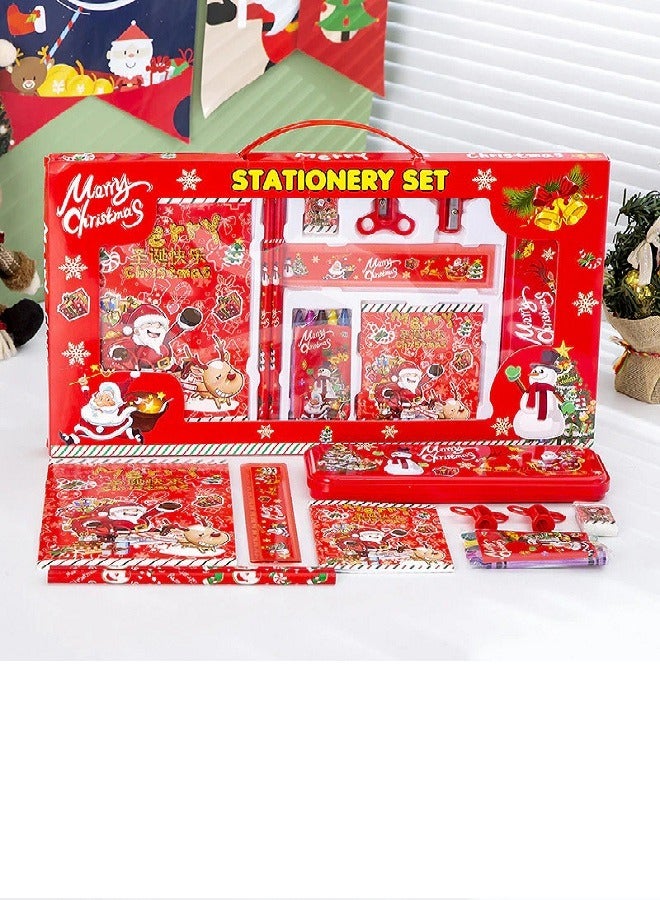 Portable Christmas Stationery Set Pencil Sharpener Kids Party Gifts 10pcs - Image 3