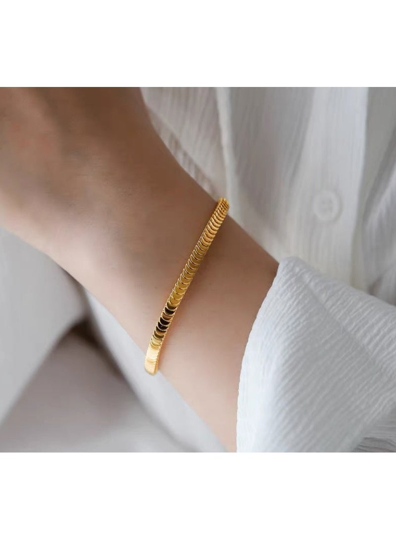 LATEEN Gold Bracelet For Women 18 Karat Gold Plated Copper Bracelet Women  Bracelet Luxury Gift - Image 2