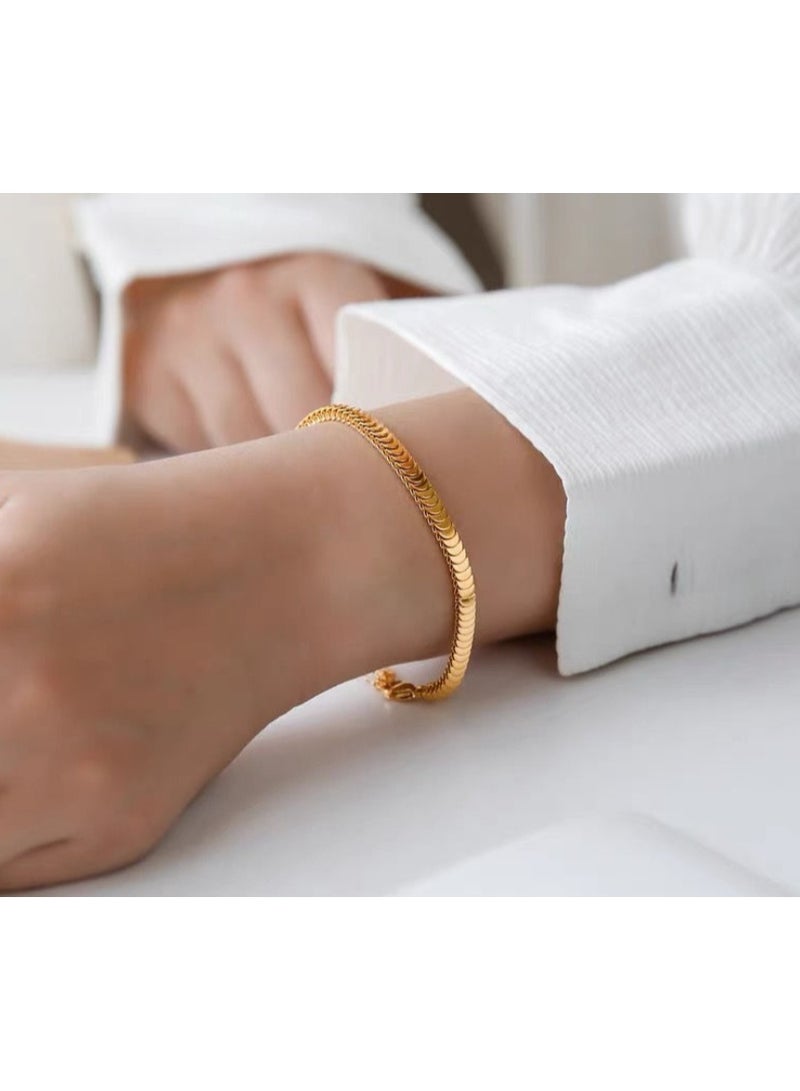 LATEEN Gold Bracelet For Women 18 Karat Gold Plated Copper Bracelet Women  Bracelet Luxury Gift - Image 1
