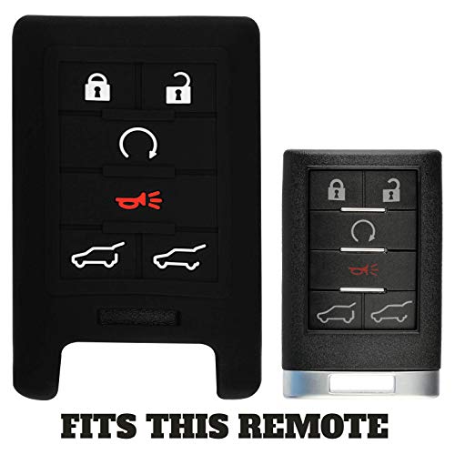 KeylessOption KeyGuardz Keyless Remote Car Smart Key Fob Outer Shell Cover Soft Rubber Case for Cadillac Escalade - Image 2