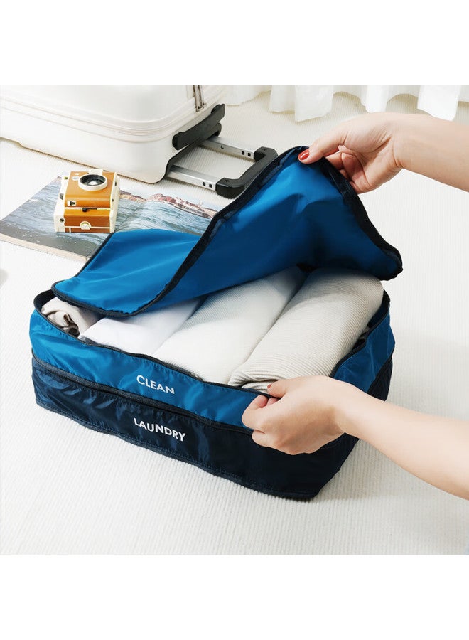 M Square Travel Storage Bag, Clothes And Garment Organizer, Portable Luggage, Layered Storage Bag For Organizing, Sea Blue - Image 5