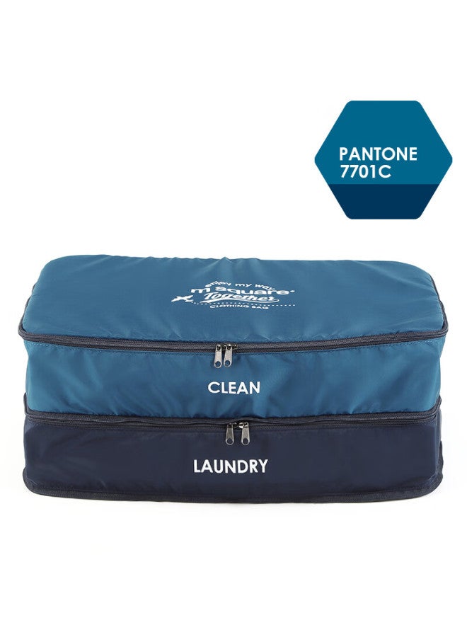 M Square Travel Storage Bag, Clothes And Garment Organizer, Portable Luggage, Layered Storage Bag For Organizing, Sea Blue - Image 2