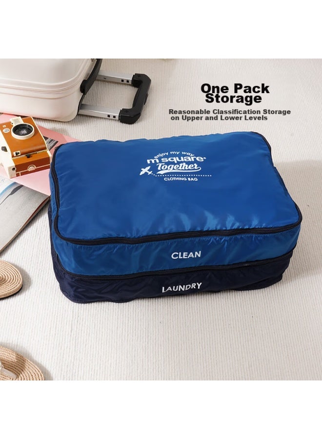 M Square Travel Storage Bag, Clothes And Garment Organizer, Portable Luggage, Layered Storage Bag For Organizing, Sea Blue - Image 1