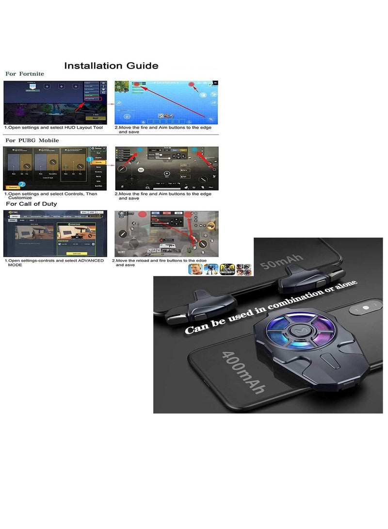 Memo AK03 Mobile Game Controller Detachable Auto High Frequency Click Mobile Gaming Trigger Fan Cooler PUB Gaming Joystick Trigger Gamepad Cooler - Image 5