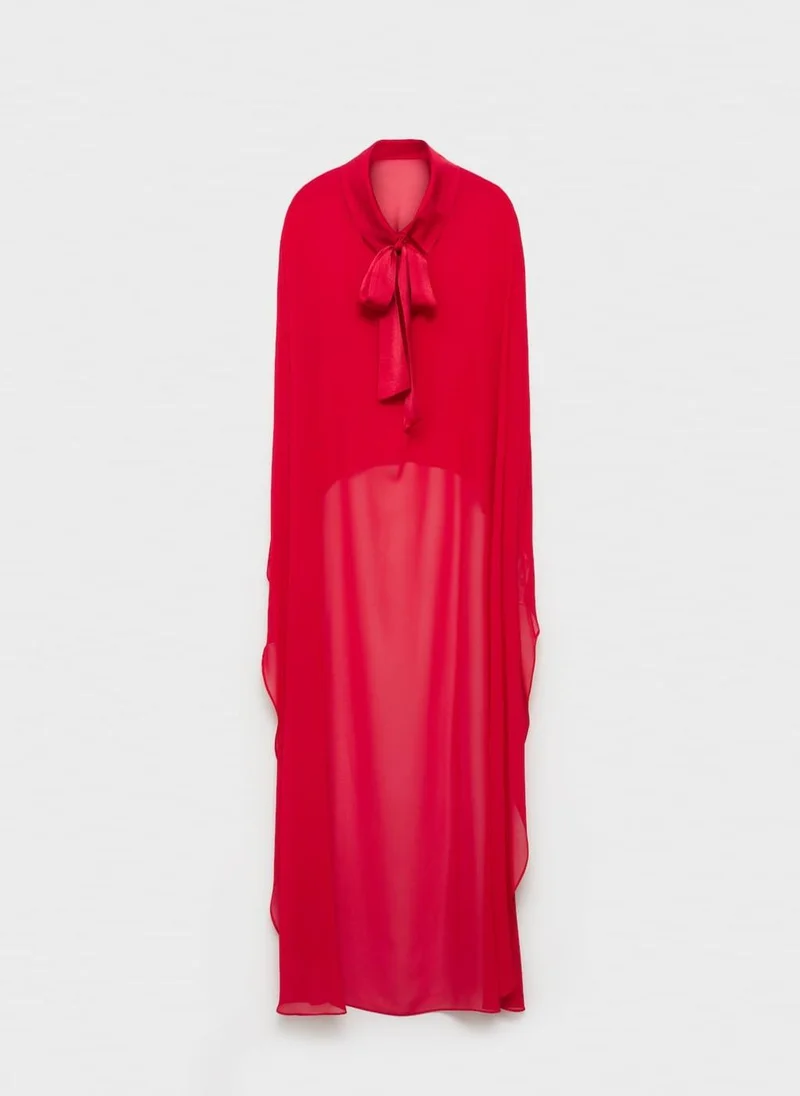 MANGO Valbara Long Cape With Bow