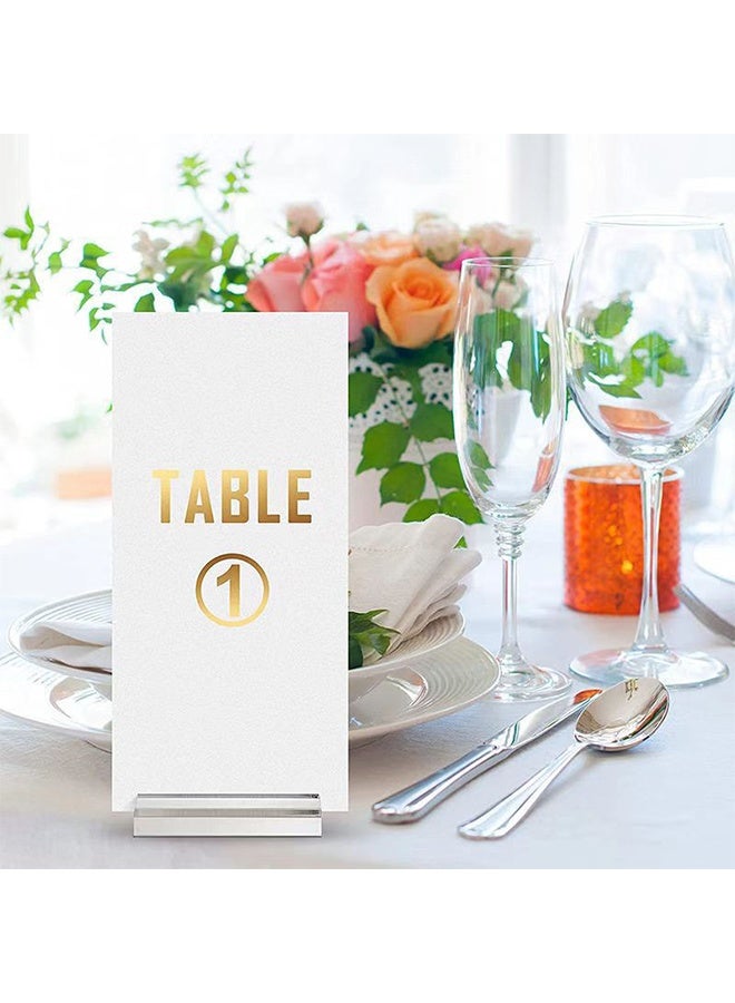16 Pieces Acrylic Stands Clear Place Card Holders 1.6 Inch Acrylic Table Sign Holder Table Number Stands Name Card Display Stand for Table Weddings Events Office Meeting - Image 5