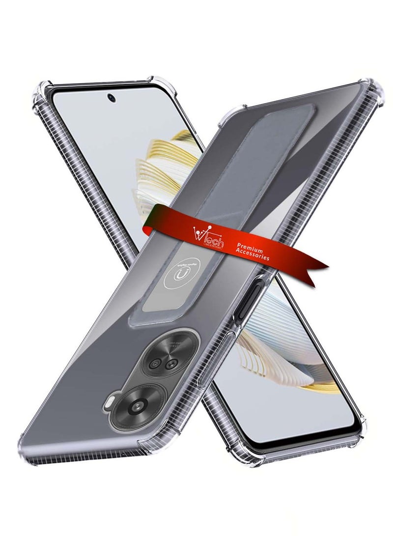 Wtech PU Leather Hand Strap Grip Holder Stand Case Cover For Huawei Nova 10 SE Grey - Image 1