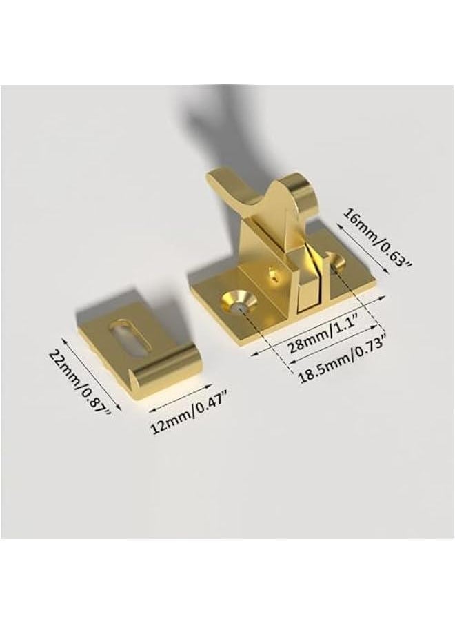 2 Pack Brass Heavy Duty Elbow Latch Window - Cabinet Door Latch for Home/Office/Cabinet Doors & Window Doors,with Mounting Screws  - Image 2