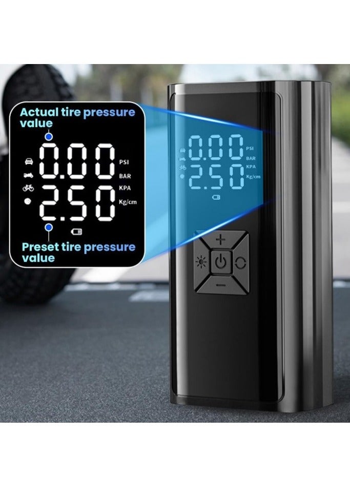 Generic Portable Air Compressor,Wireless Tyre Inflator-USB Charge with High Endurance Battery,LED Digital Display,150PSI Electric Inflator Pump for Car,Bike,Motorcycle,Ball  - Image 2