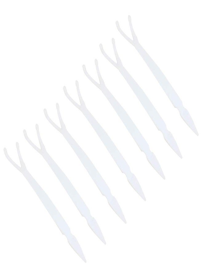 lasenersm 100 Pieces 2.87 Inch Eyelids Tape Forks Double Eyelid Tape Forks Plastic Double Eyelid Soft Stick Eyelid Sticker Tape Aid Paste Y Clip Fork Rods Eyelid Makeup Accessories, White - Image 1