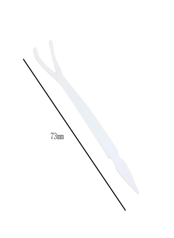 lasenersm 100 Pieces 2.87 Inch Eyelids Tape Forks Double Eyelid Tape Forks Plastic Double Eyelid Soft Stick Eyelid Sticker Tape Aid Paste Y Clip Fork Rods Eyelid Makeup Accessories, White - Image 2