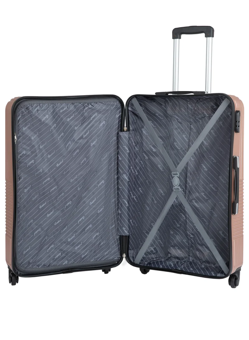 SENATOR Hard Case Travel Bag Luggage Trolley for Unisex ABS Lightweight Suitcase with 4 Spinner Wheels KH110 Rose Gold
