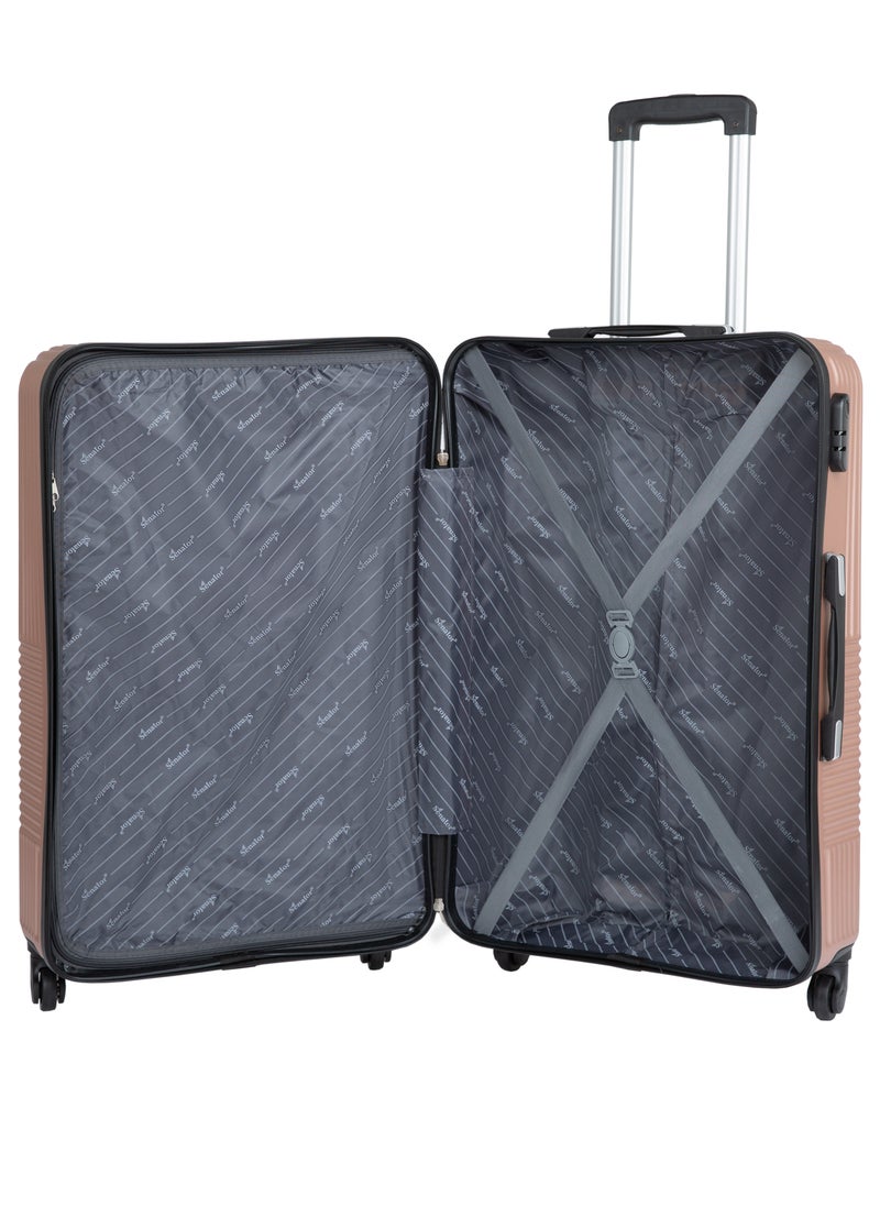 SENATOR - Hard Case Travel Bag Luggage Trolley for Unisex ABS Lightweight Suitcase with 4 Spinner Wheels KH110 Rose Gold - Image 1