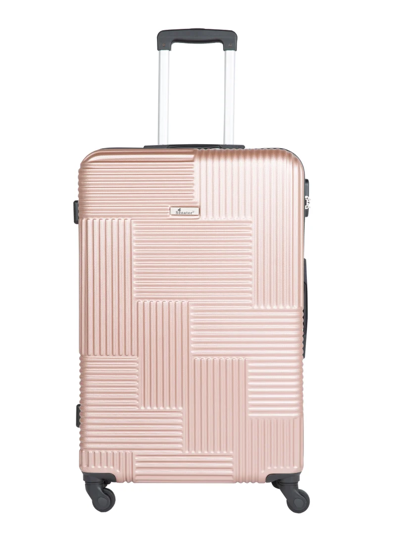 SENATOR Hard Case Travel Bag Luggage Trolley for Unisex ABS Lightweight Suitcase with 4 Spinner Wheels KH110 Rose Gold