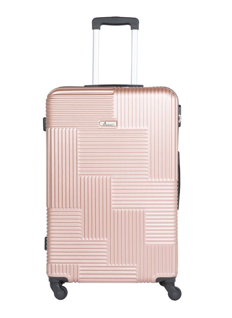 SENATOR - Hard Case Travel Bag Luggage Trolley for Unisex ABS Lightweight Suitcase with 4 Spinner Wheels KH110 Rose Gold - Image 1