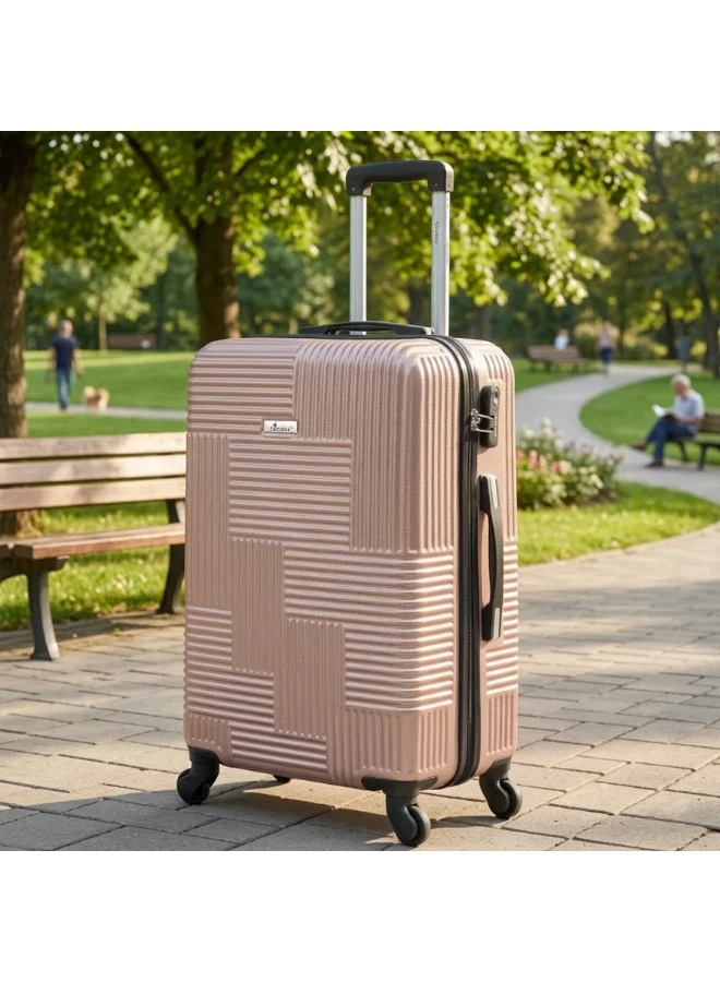 SENATOR Hard Case Travel Bag Luggage Trolley for Unisex ABS Lightweight Suitcase with 4 Spinner Wheels KH110 Rose Gold