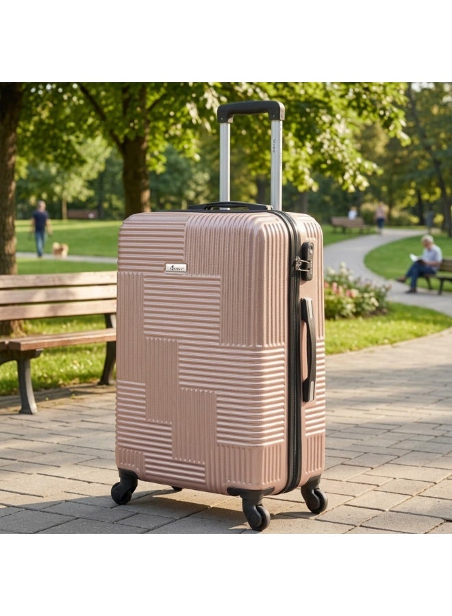 SENATOR Hard Case Travel Bag Luggage Trolley for Unisex ABS Lightweight Suitcase with 4 Spinner Wheels KH110 Rose Gold - Image 2