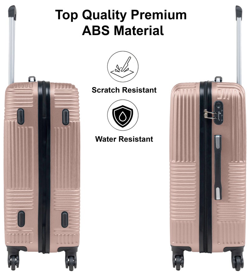 SENATOR Hard Case Travel Bag Luggage Trolley for Unisex ABS Lightweight Suitcase with 4 Spinner Wheels KH110 Rose Gold - Image 3