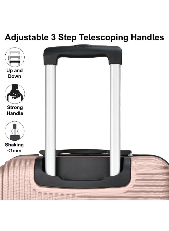 SENATOR Hard Case Travel Bag Luggage Trolley for Unisex ABS Lightweight Suitcase with 4 Spinner Wheels KH110 Rose Gold - Image 4