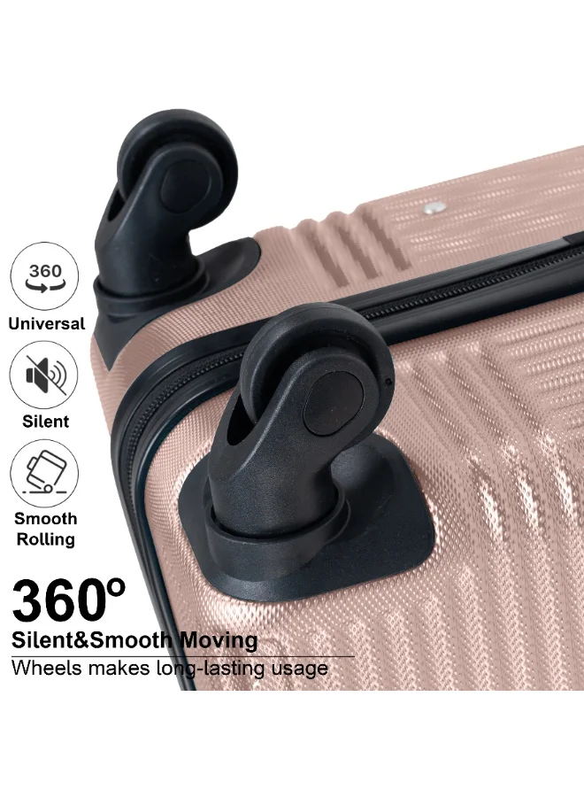 Senator ROSE GOLD Hard Case Travel Bag Luggage Trolley for Unisex ABS Lightweight Suitcase with 4 Spinner Wheels KH110 Rose Gold  | Best Price UAE