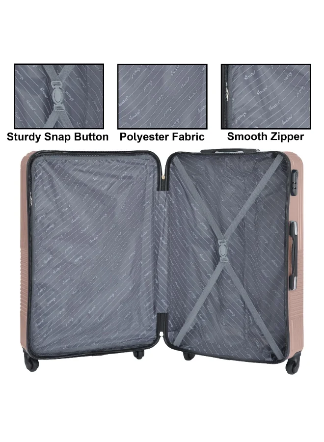 Senator ROSE GOLD Hard Case Travel Bag Luggage Trolley for Unisex ABS Lightweight Suitcase with 4 Spinner Wheels KH110 Rose Gold  | Best Price UAE