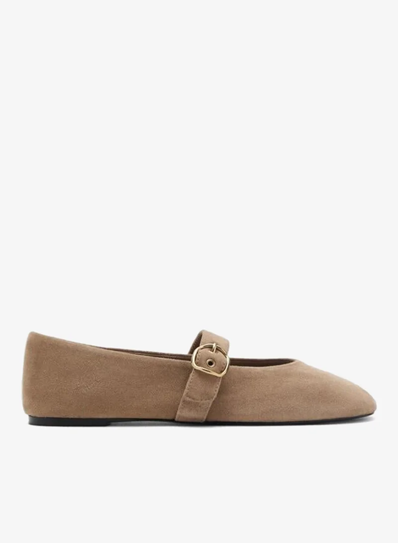 MANGO Suede leather ballet flats