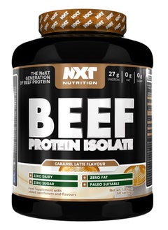 NXT Nutrition Beef Protein Isolate, Caramel Latte Flavour, 1.8kg, 60 Servings 
