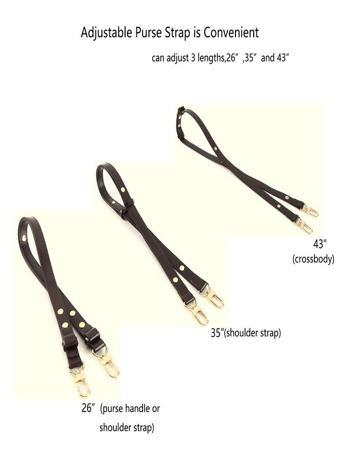 Xiazw Adjustable PU Leather Purse Handle Shoulder Crossbody Strap for Handbag Bucket Bag (Coffee - Gold) - Image 4