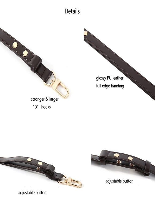 Xiazw Adjustable PU Leather Purse Handle Shoulder Crossbody Strap for Handbag Bucket Bag (Coffee - Gold) - Image 3