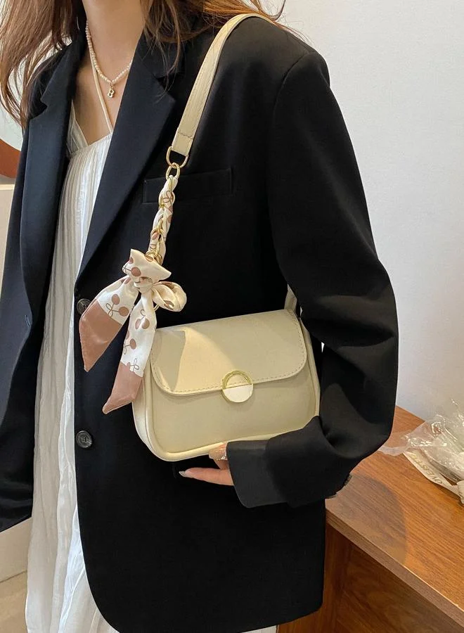 Take Two White Shoulder Bag with Bow Detail