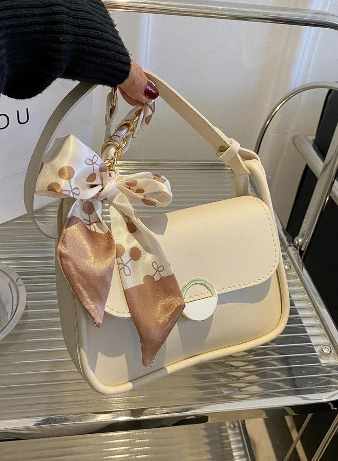 Take Two White Shoulder Bag with Bow Detail