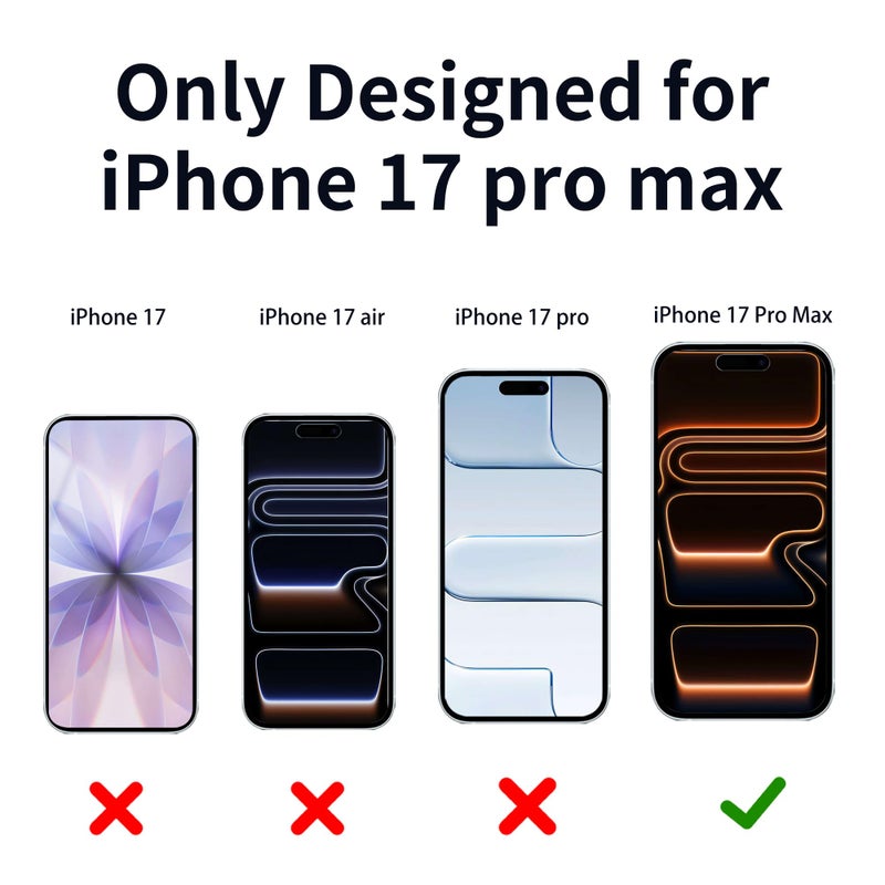 Juvraixo for iPhone 17 Pro Max Privacy Screen Protector 6.9 inch Gradient Colorful 17 ProMax Tempered Glass 28Â° Anti-Spy Private Anti Blue Light Full Coverage HD Easy Install Frame 2 Pack - Image 2